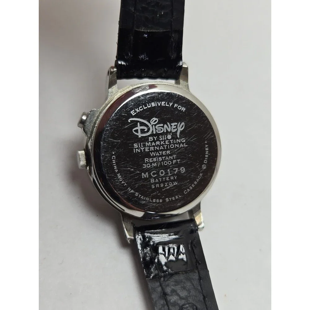 Disney by Seiko Mickey Mouse Musical Quartz Watch Navy Dial Leather New Battery